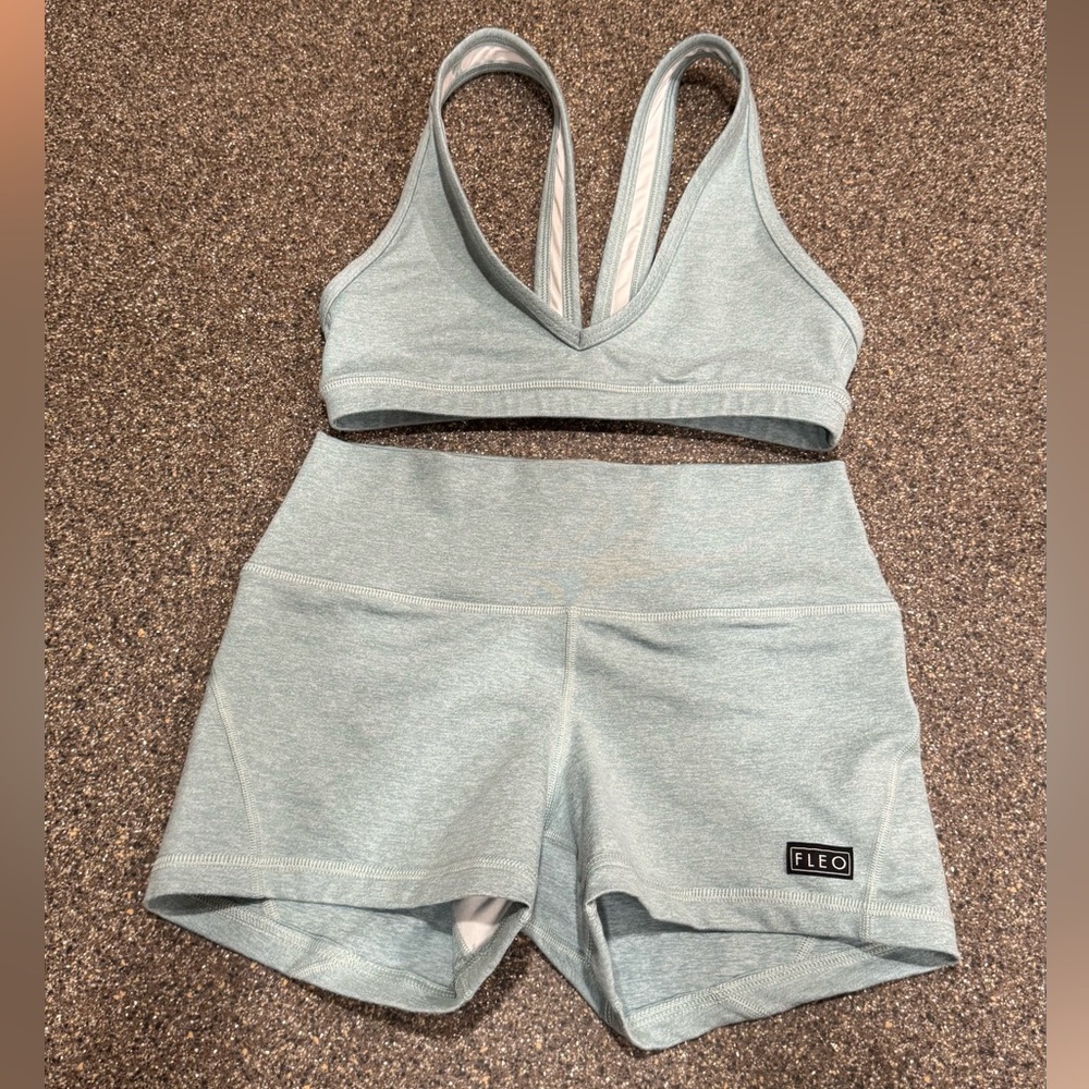 EUC Fleo Tux - Light Blue Bra & Shorts Set, Size Small